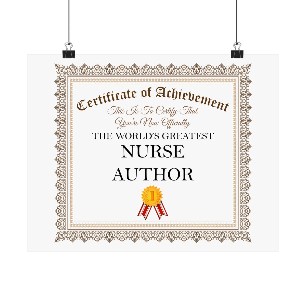 World's Greatest Nurse Author - 14 in x 11 in Matte Poster