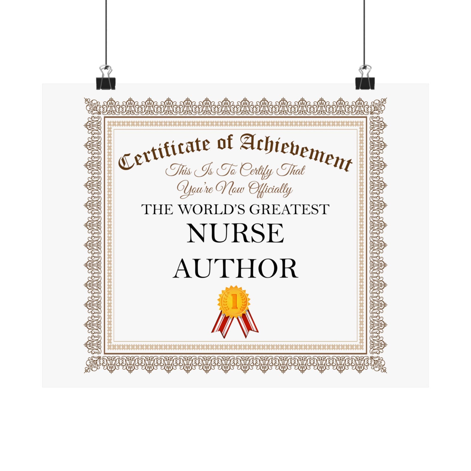 World's Greatest Nurse Author - 14 in x 11 in Matte Poster