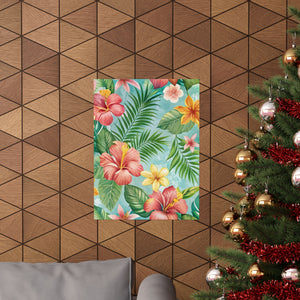 Folk Floral Pattern, Hawaiian Inspired 02 - 18 in x 24 in Matte Poster