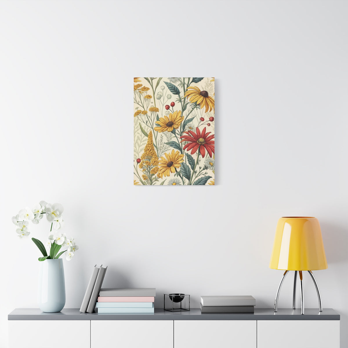 Wildflowers Pattern 030 - 18 in x 24 in Matte Canvas, Stretched, 1.25 in