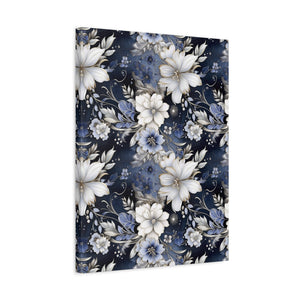 Nocturnal Bloom Pattern 012 - 18 in x 24 in Matte Canvas, Stretched, 1.25 in