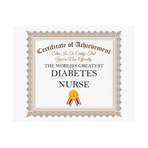 World's Greatest Diabetes Nurse - 14 in x 11 in Matte Poster