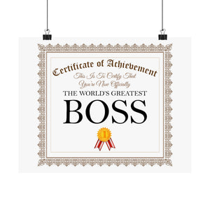 World's Greatest Boss - 14 in x 11 in Matte Poster