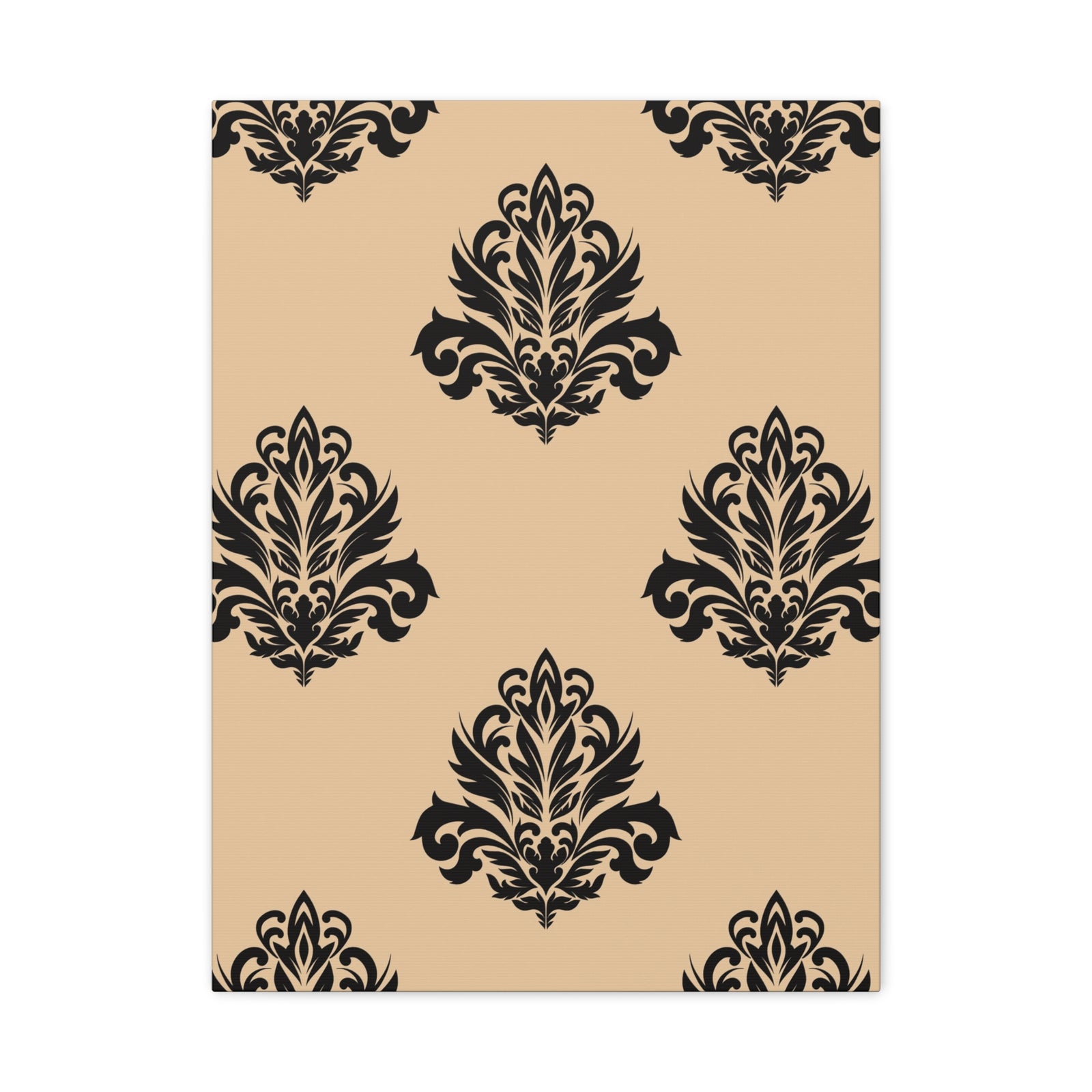 Damask Pattern 028 - 18 in x 24 in Matte Canvas, Stretched, 1.25 in