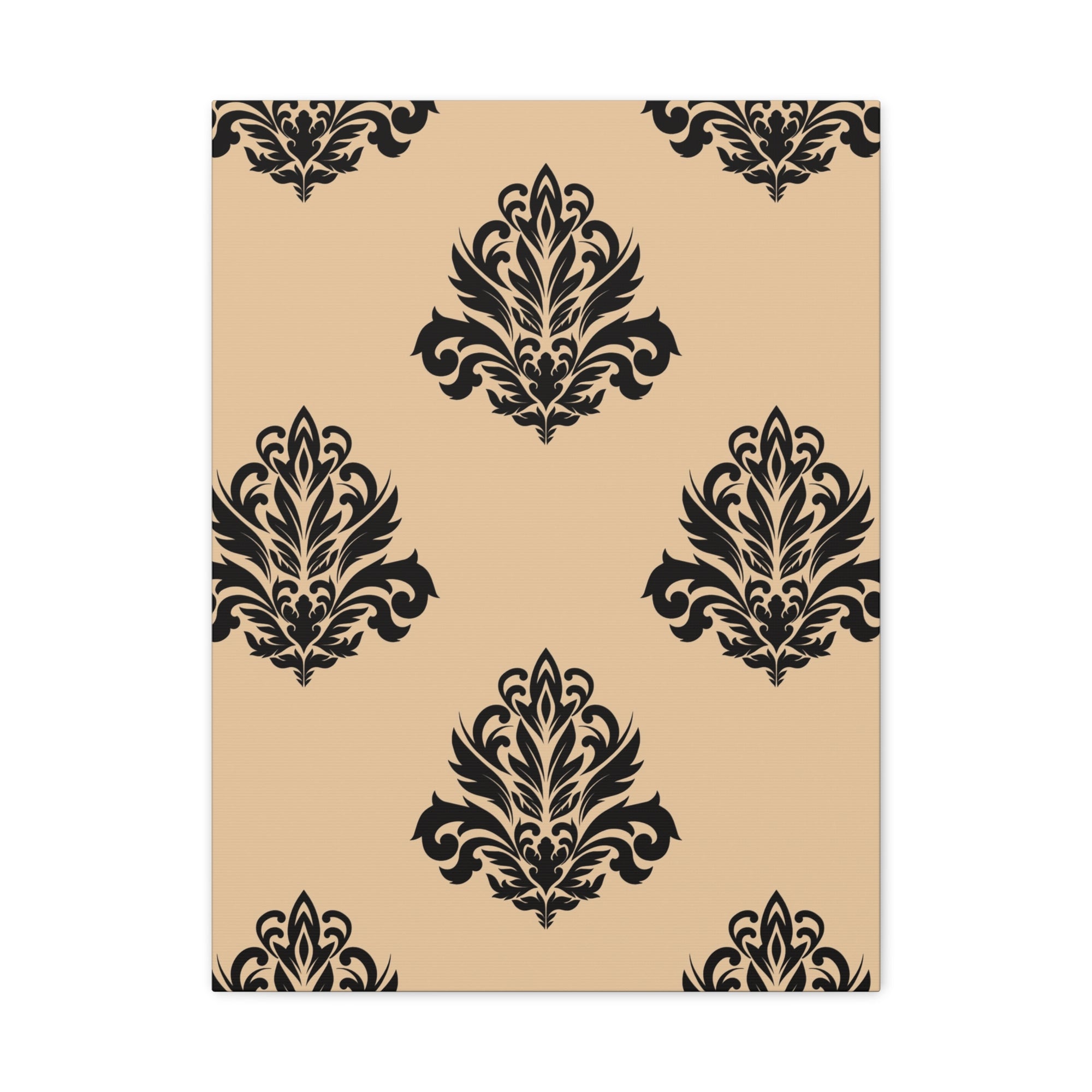 Damask Pattern 028 - 18 in x 24 in Matte Canvas, Stretched, 1.25 in