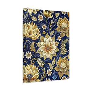 Folk Floral Pattern, Indonesian Inspired 02 - 18 in x 24 in Matte Canvas, Stretched, 1.25 in