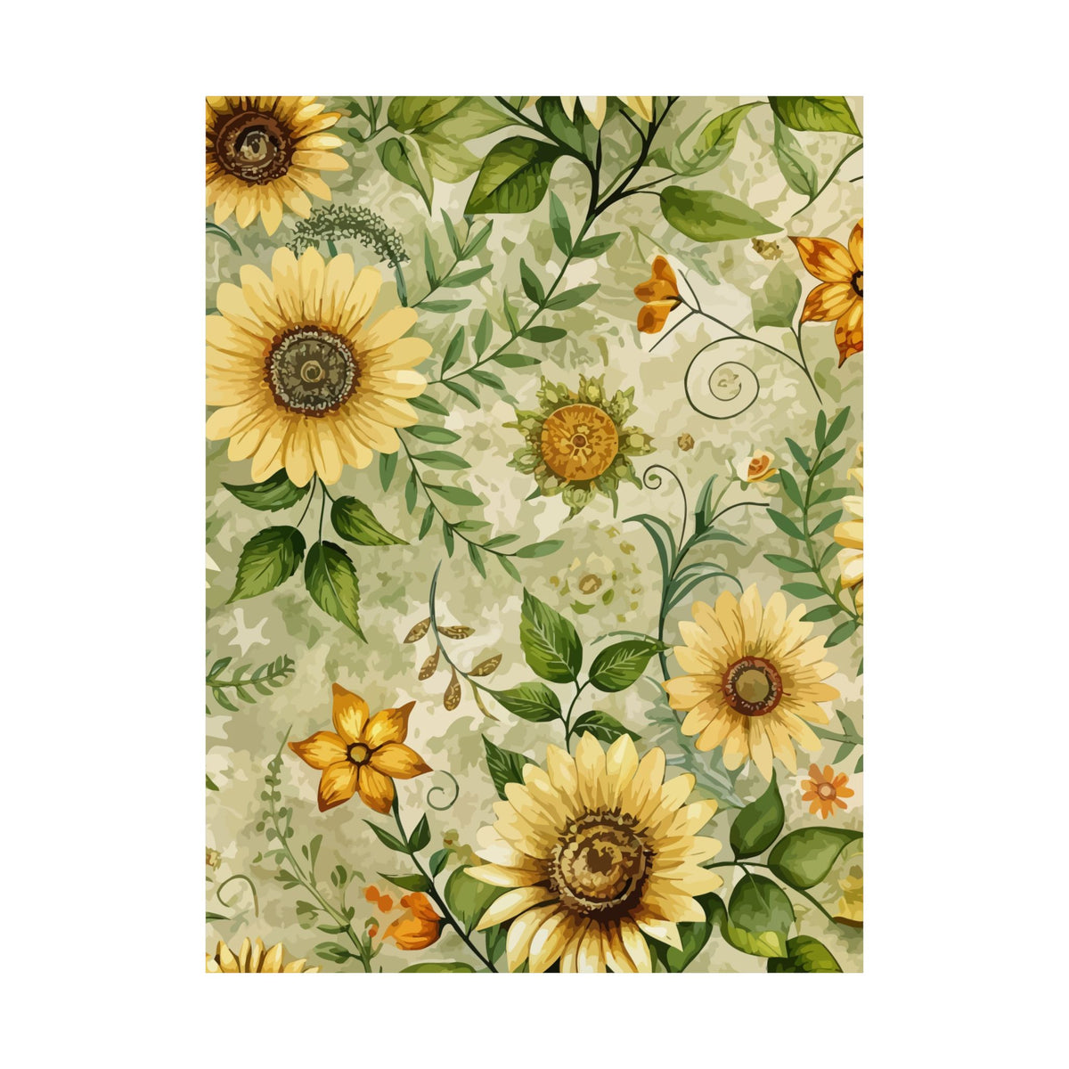 Folk Floral Pattern, Appalachian Inspired 04 - 18 in x 24 in Matte Poster