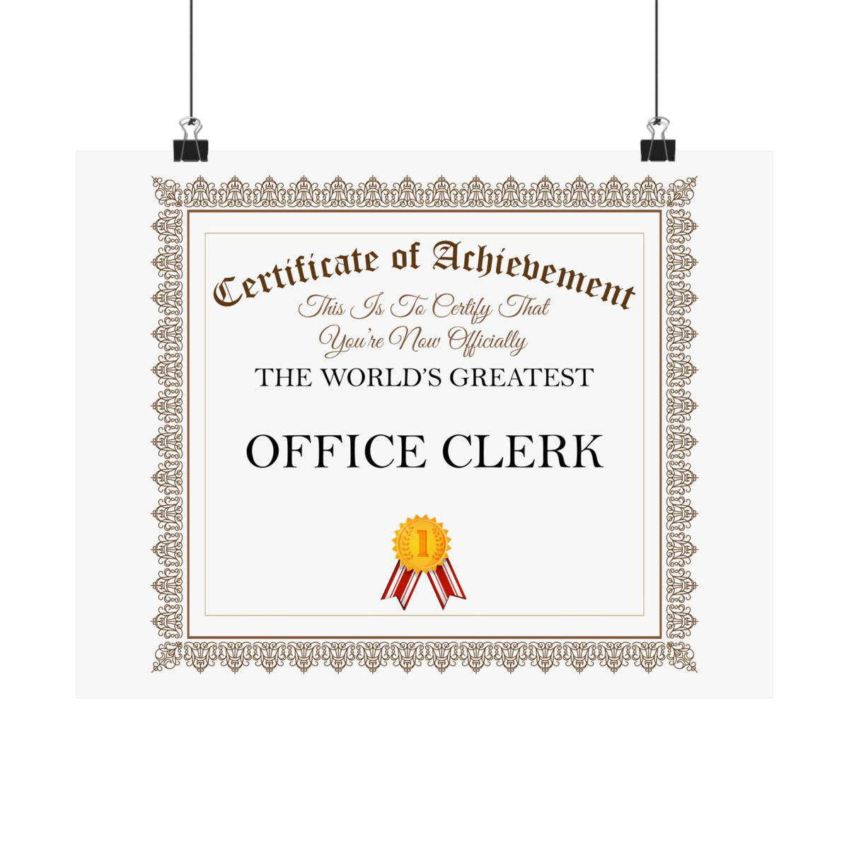 World's Greatest Office Clerk - 14 in x 11 in Matte Poster