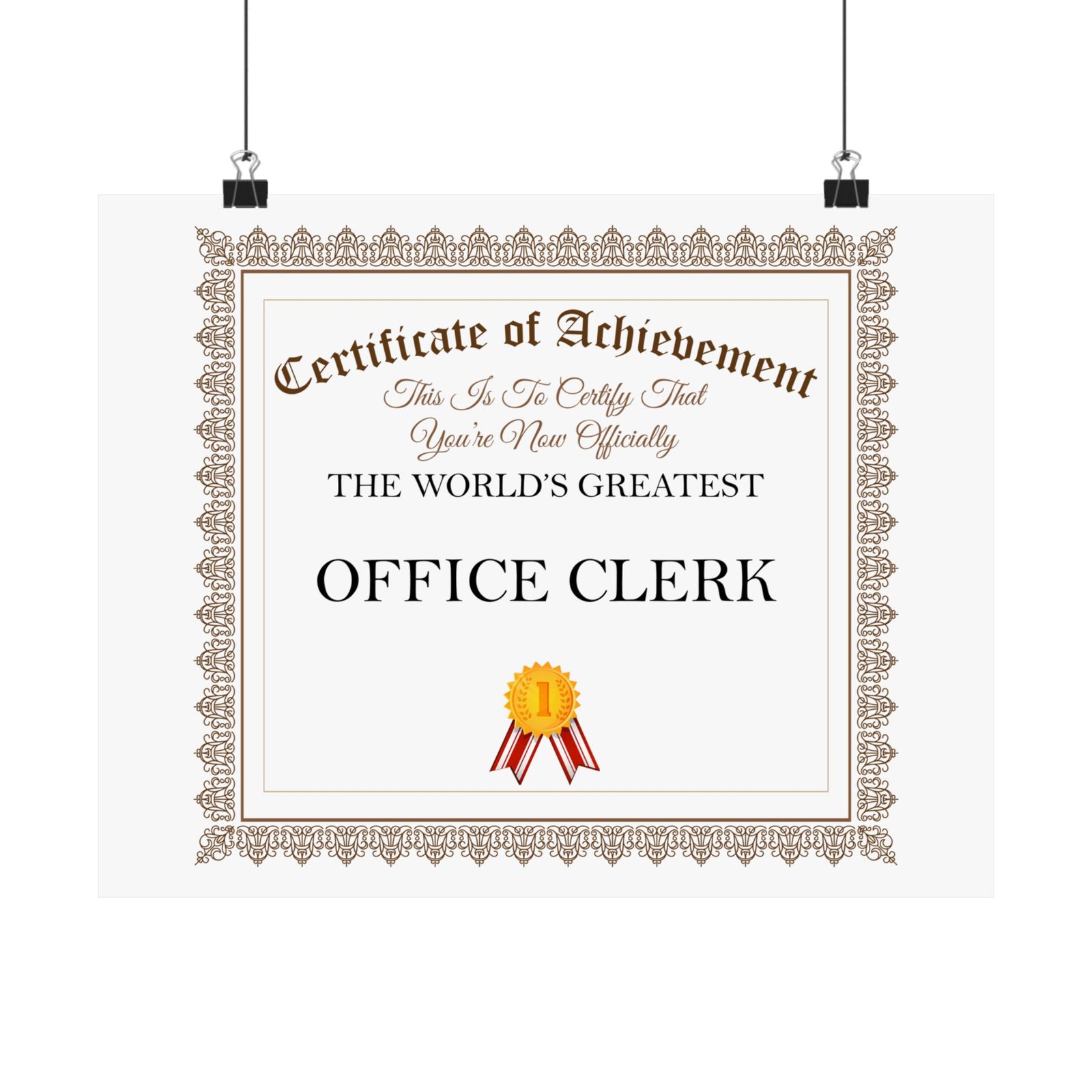 World's Greatest Office Clerk - 14 in x 11 in Matte Poster