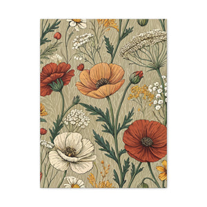 Wildflowers Pattern 140 - 18 in x 24 in Matte Canvas, Stretched, 1.25 in