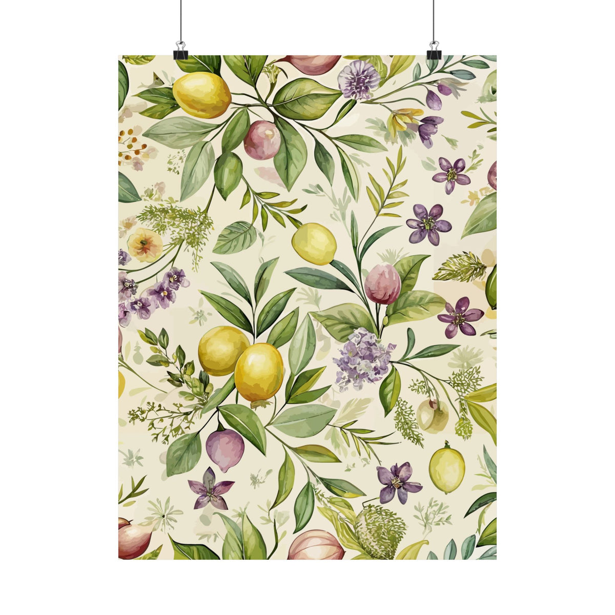 Folk Floral Pattern, Italian Inspired 02 - 18 in x 24 in Matte Poster