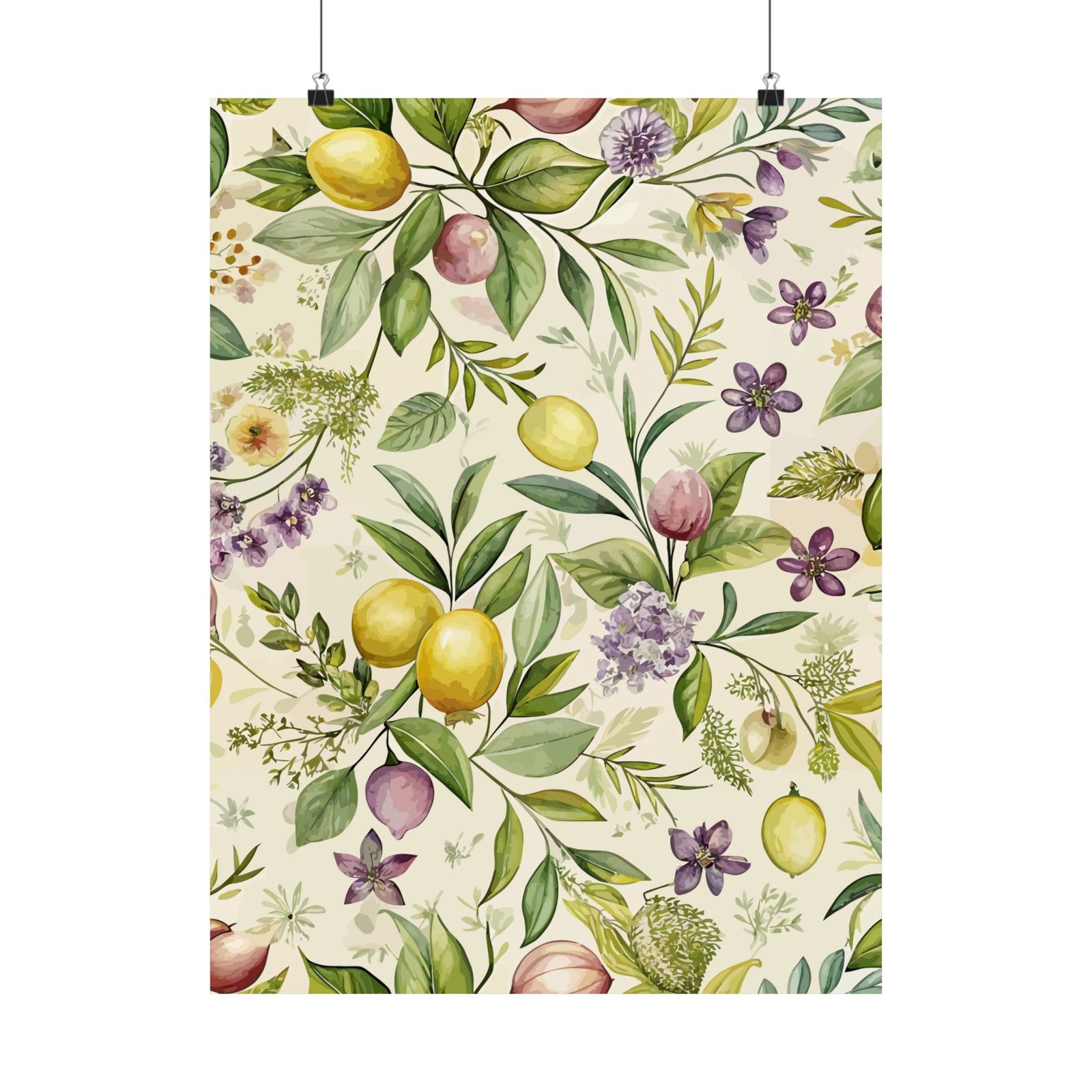 Folk Floral Pattern, Italian Inspired 02 - 18 in x 24 in Matte Poster