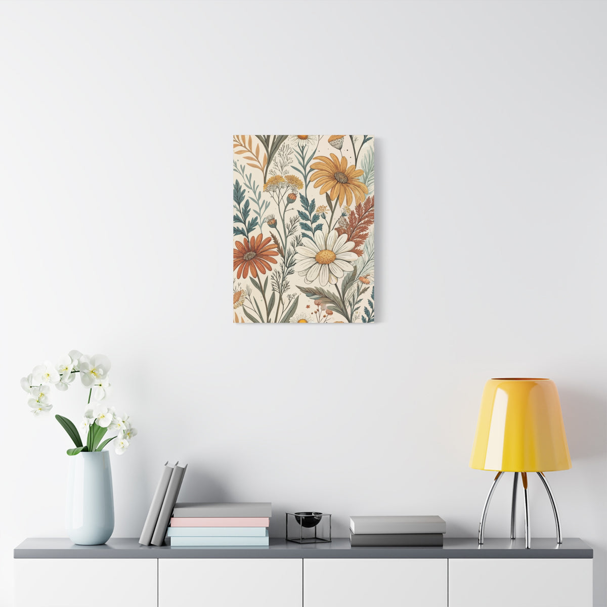 Wildflowers Pattern 016 - 18 in x 24 in Matte Canvas, Stretched, 1.25 in