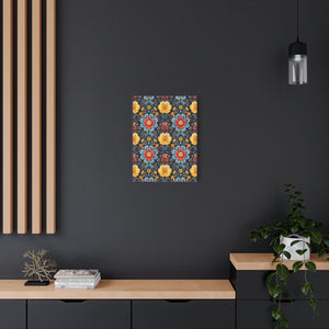 Mexican Floral Fiesta Pattern 046 - 18 in x 24 in Matte Canvas, Stretched, 1.25 in