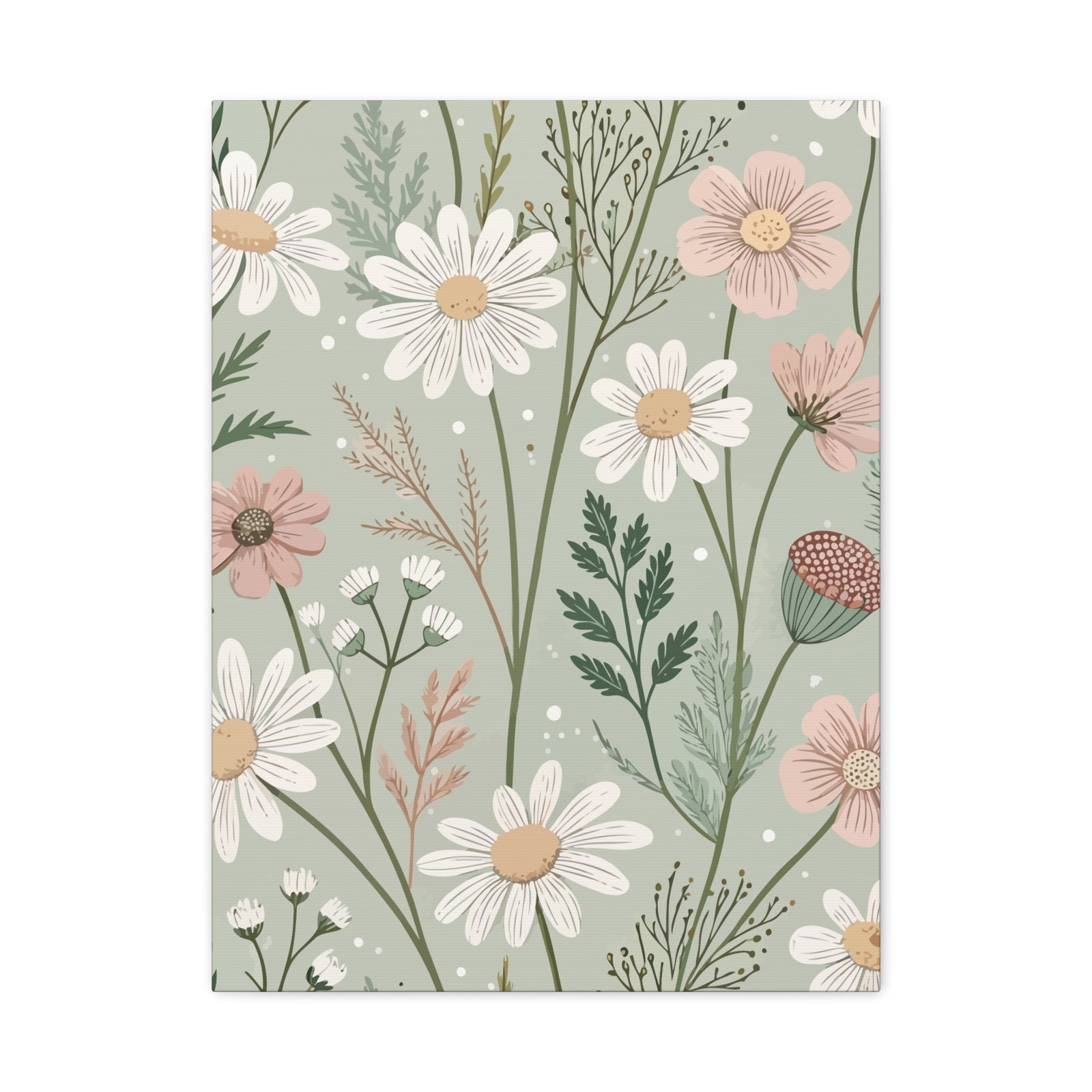 Wildflowers Pattern 144 - 18 in x 24 in Matte Canvas, Stretched, 1.25 in