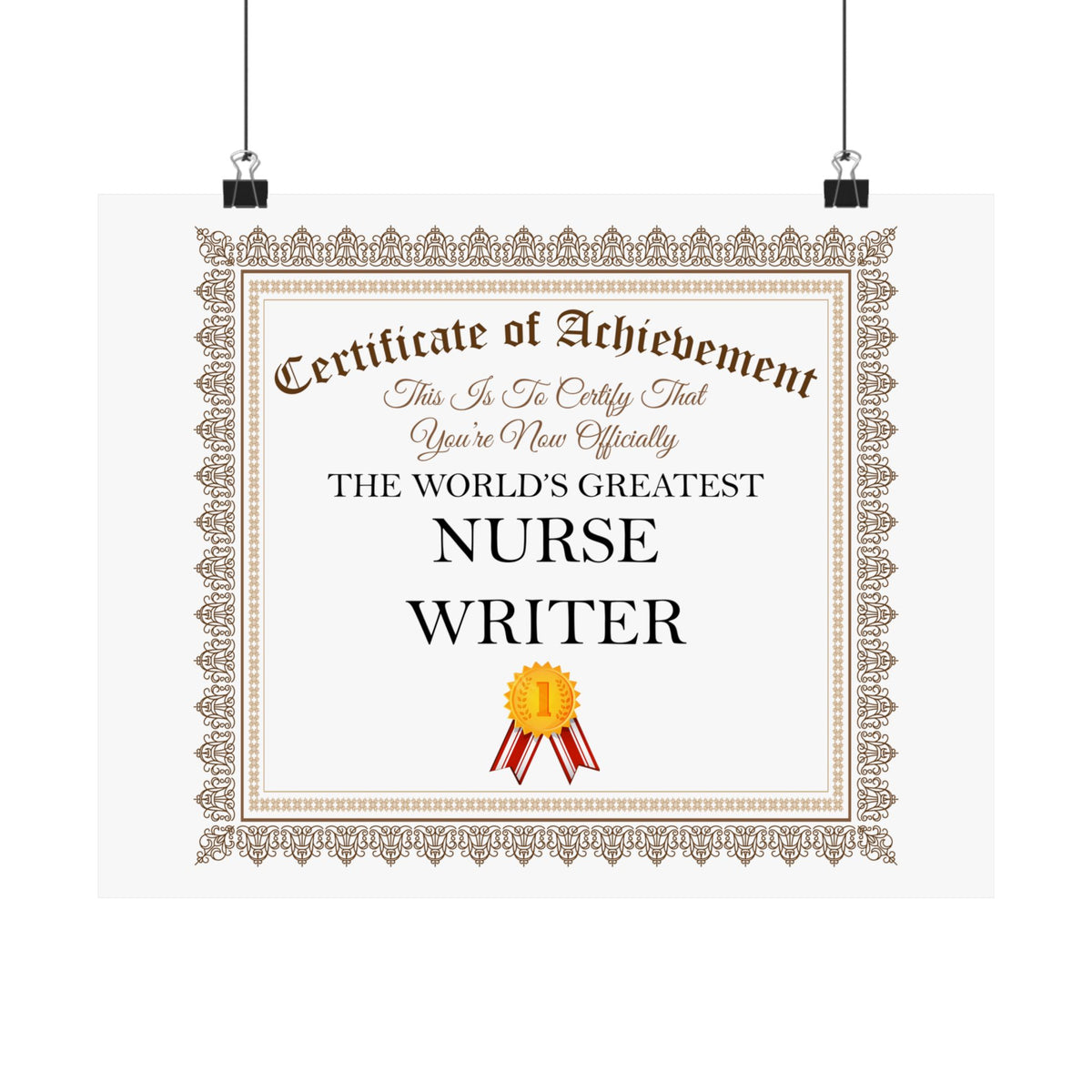 World's Greatest Nurse Writer - 14 in x 11 in Matte Poster