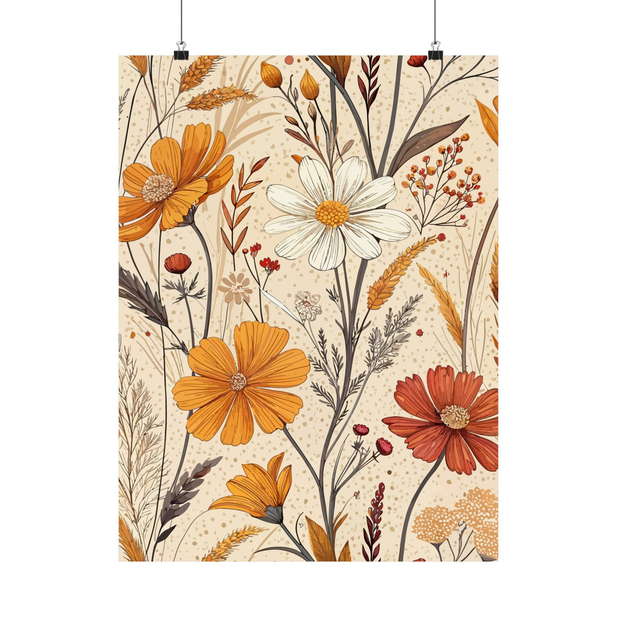 Wildflowers Pattern 021 - 18 in x 24 in Matte Poster