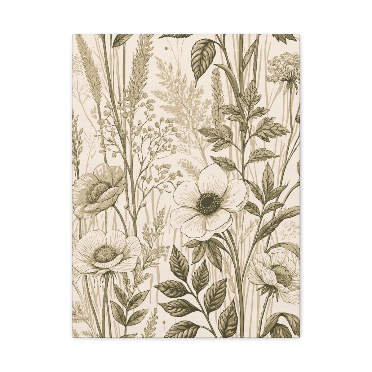 Wildflowers Pattern 117 - 18 in x 24 in Matte Canvas, Stretched, 1.25 in
