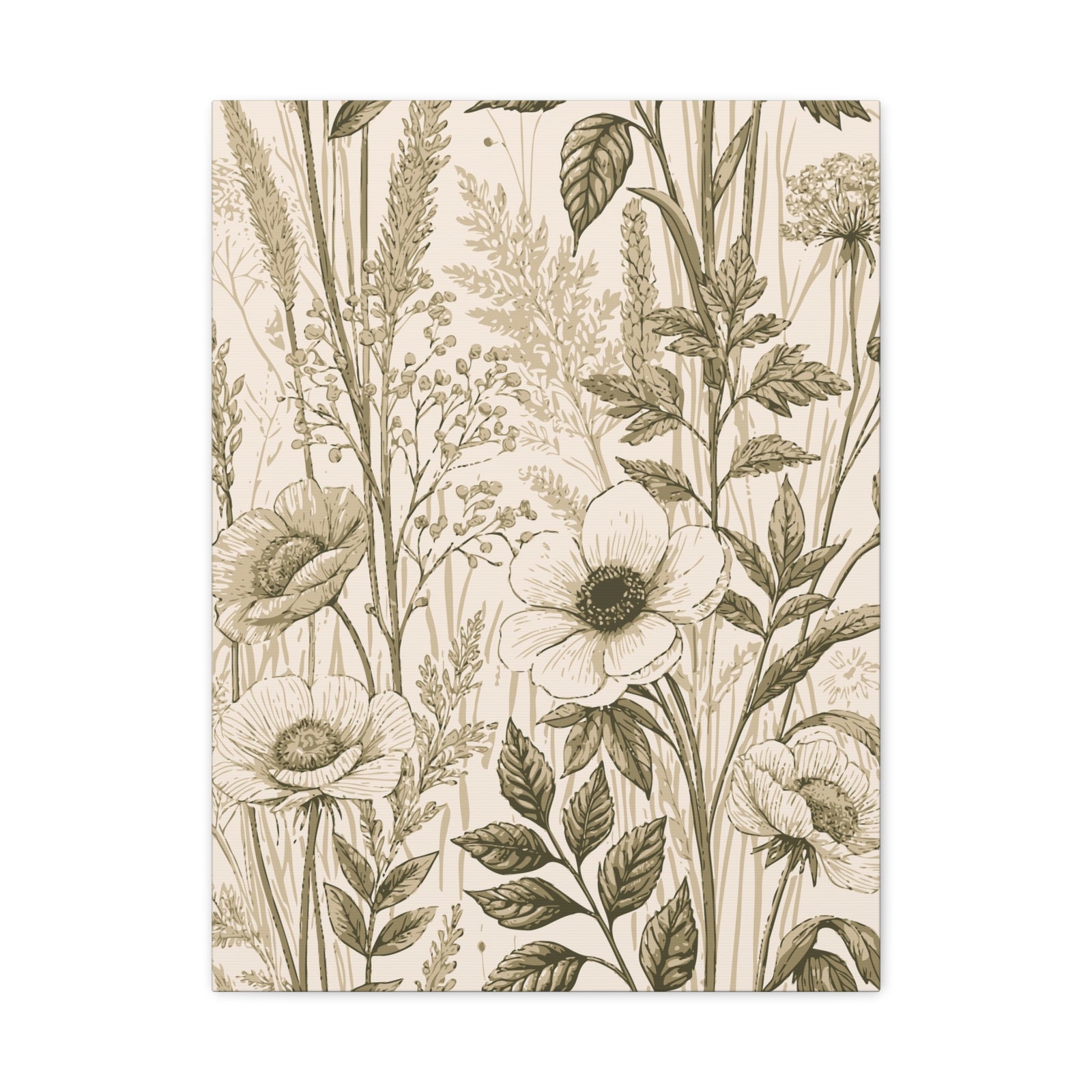 Wildflowers Pattern 117 - 18 in x 24 in Matte Canvas, Stretched, 1.25 in