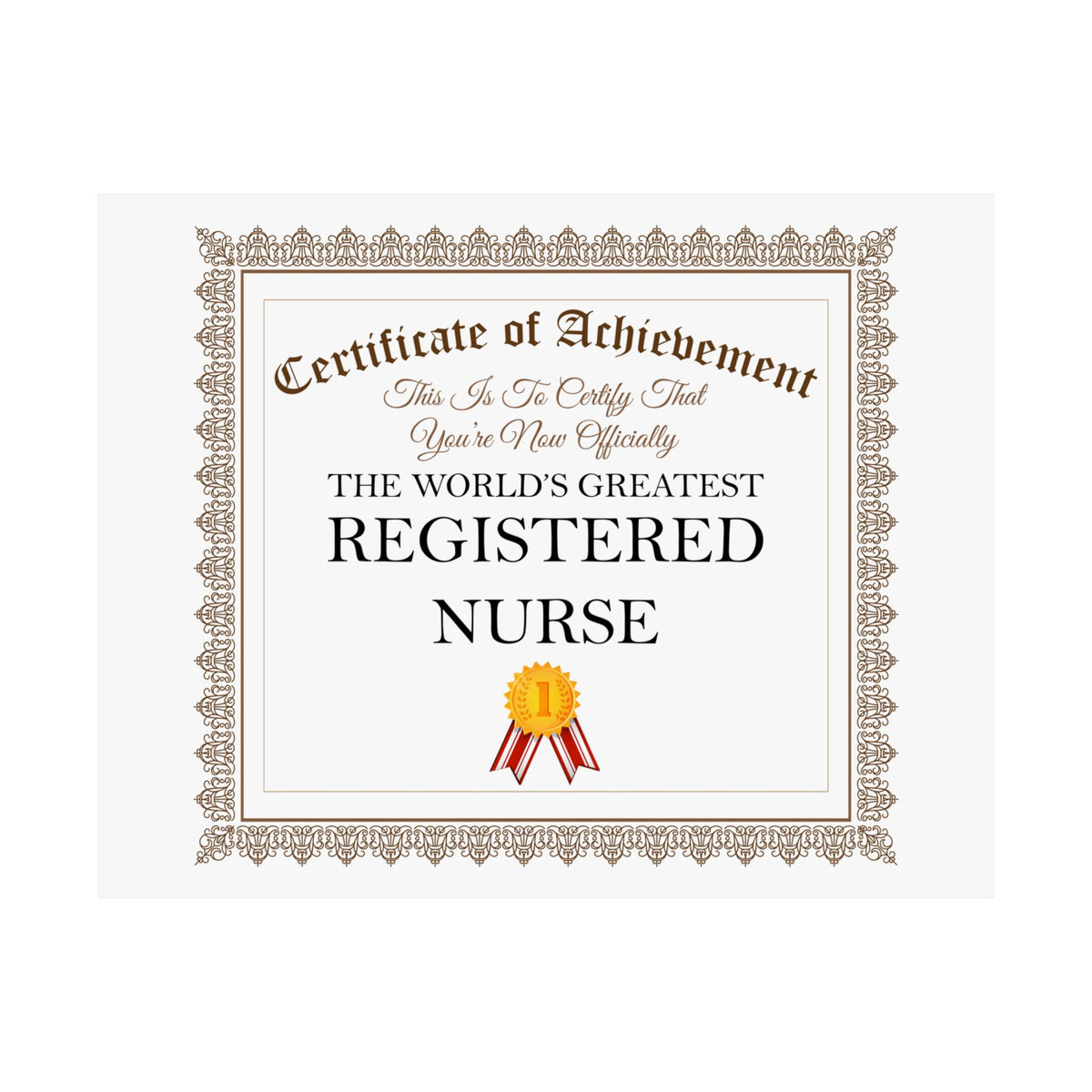World's Greatest Registered Nurse - 14 in x 11 in Matte Poster