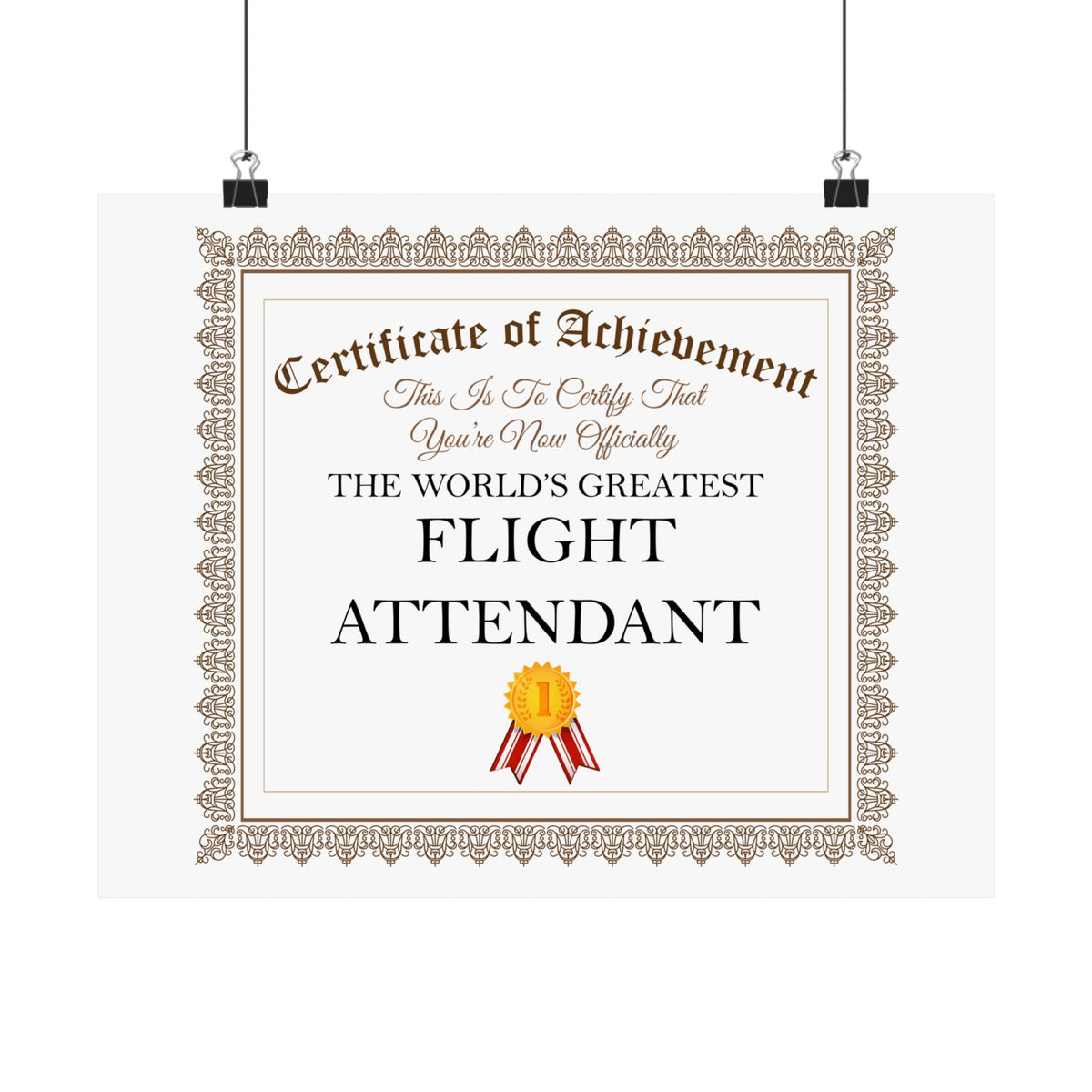 World's Greatest Flight Attendant - 14 in x 11 in Matte Poster