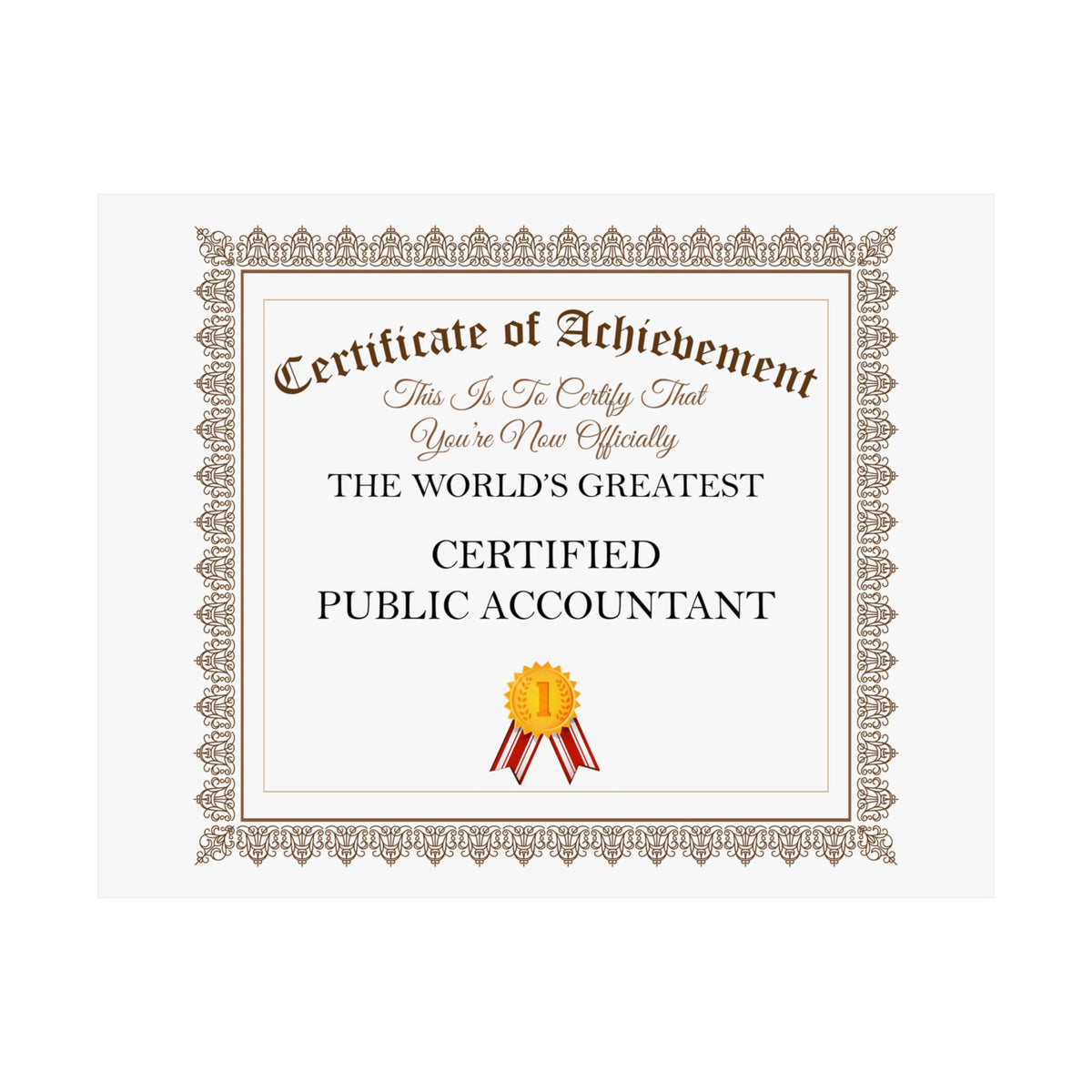 World's Greatest Certified Public Accountant - 14 in x 11 in Matte Poster