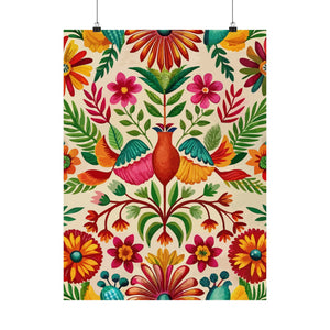 Folk Floral Pattern, Mexican Inspired 03 - 18 in x 24 in Matte Poster