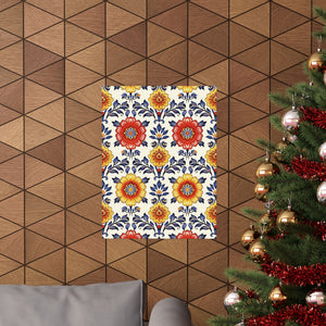 Mexican Floral Fiesta Pattern 044 - 18 in x 24 in Matte Poster