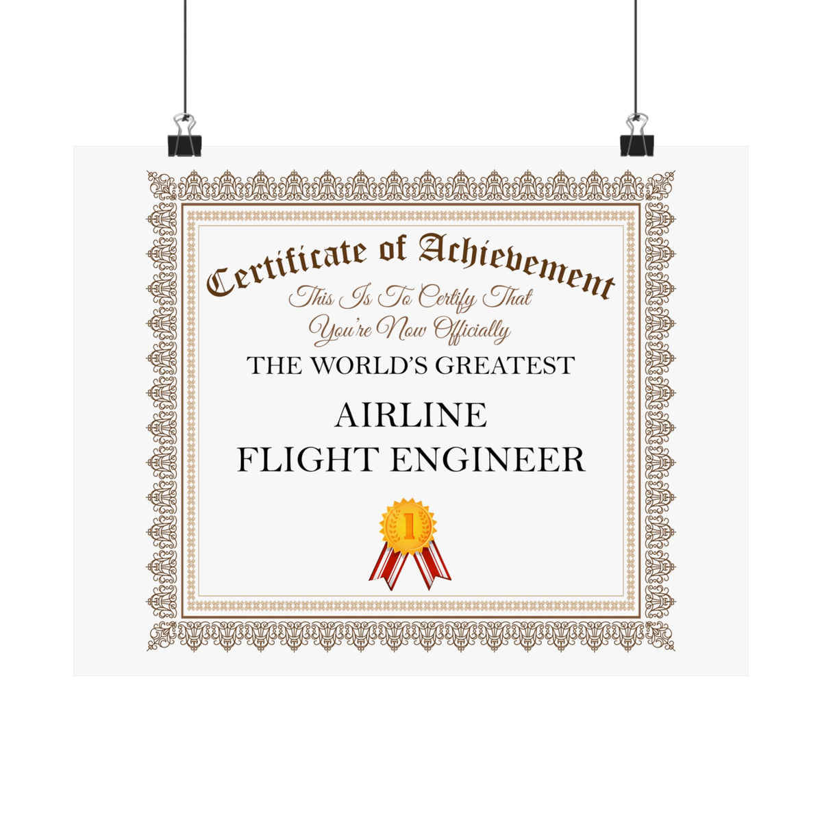 World's Greatest Airline Flight Engineer - 14 in x 11 in Matte Poster