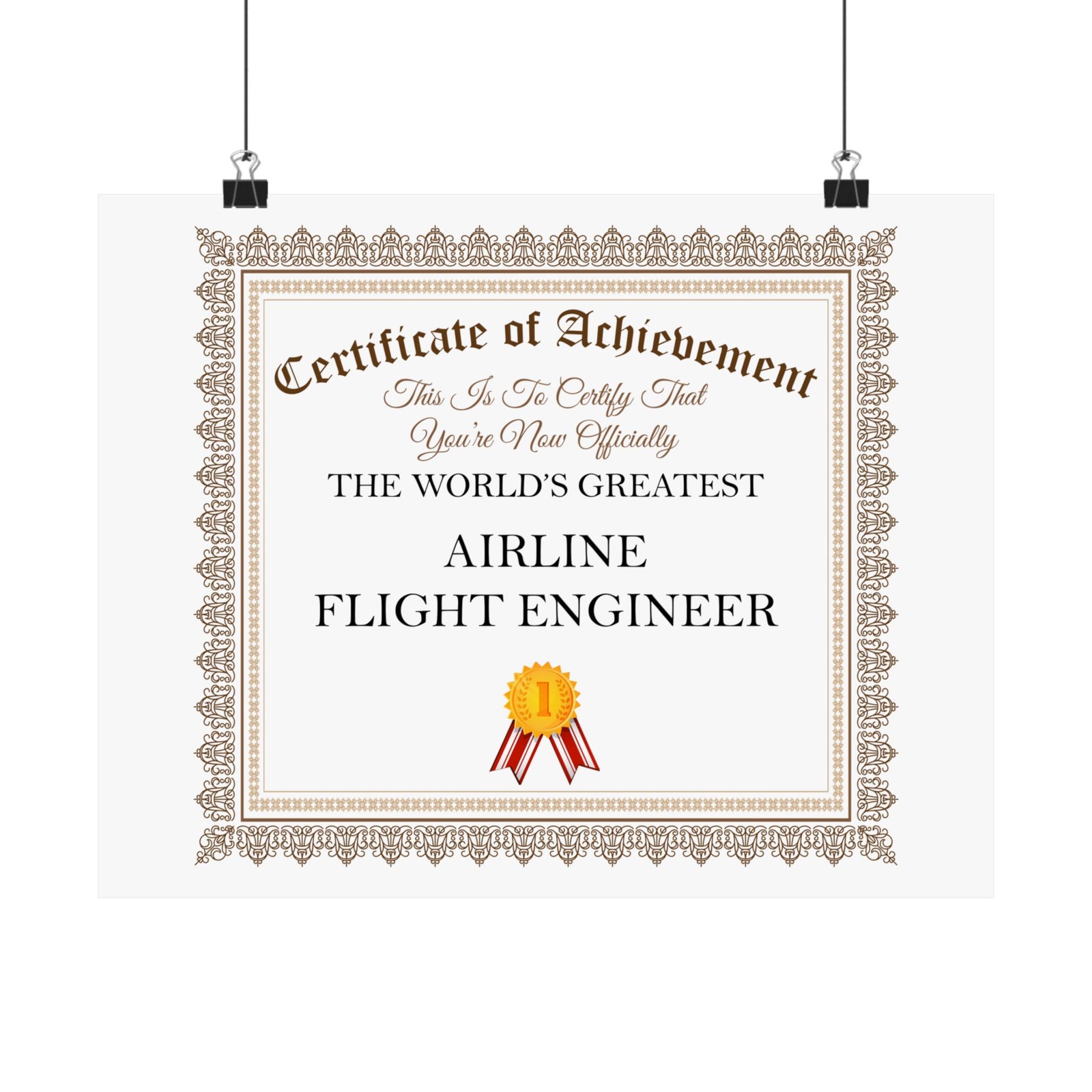 World's Greatest Airline Flight Engineer - 14 in x 11 in Matte Poster