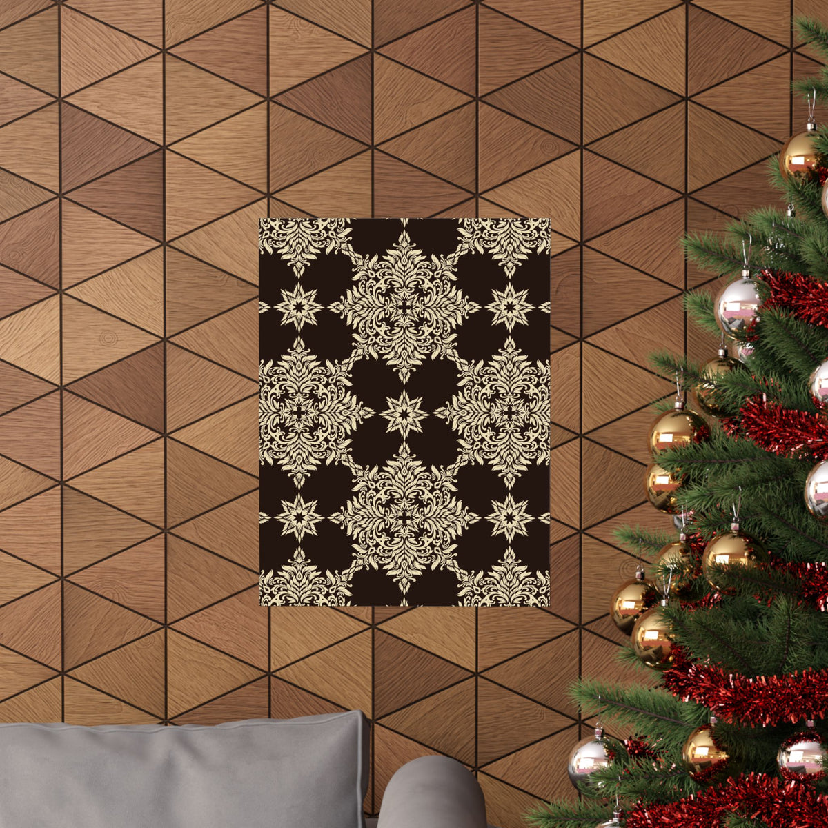 Damask Pattern 015 - 18 in x 24 in Matte Poster