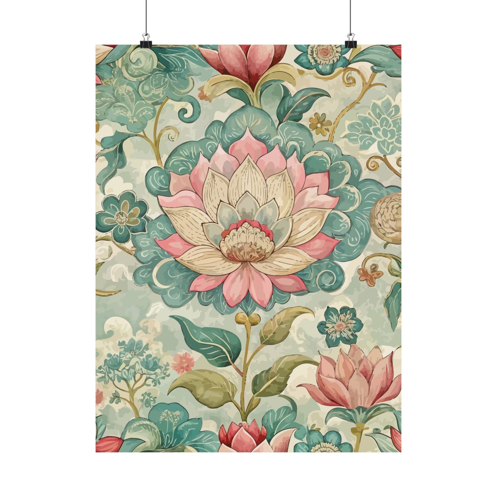 Folk Floral Pattern, Nepalese Inspired 02 - 18 in x 24 in Matte Poster