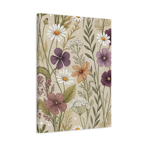 Wildflowers Pattern 078 - 18 in x 24 in Matte Canvas, Stretched, 1.25 in