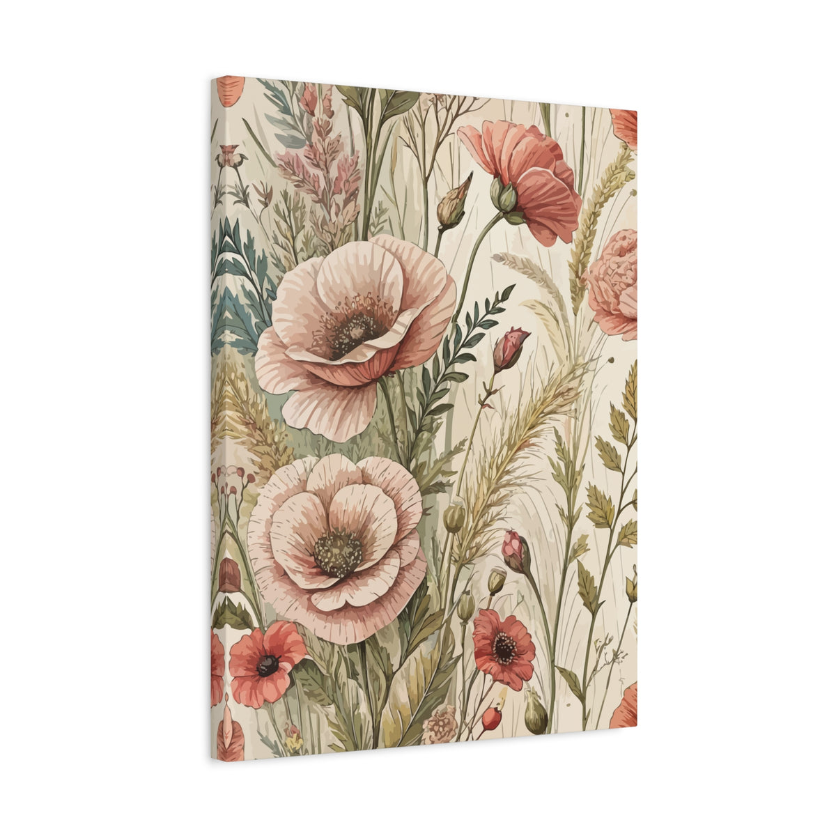 Wildflowers Pattern 178 - 18 in x 24 in Matte Canvas, Stretched, 1.25 in