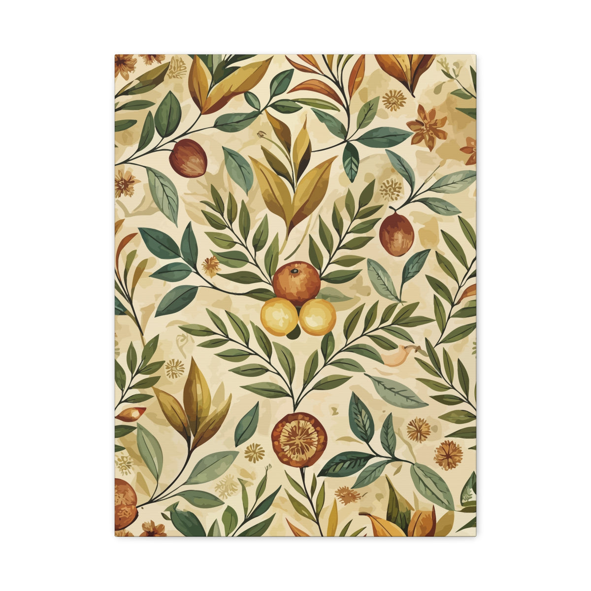 Folk Floral Pattern, Greek Inspired 01 - 18 in x 24 in Matte Canvas, Stretched, 1.25 in
