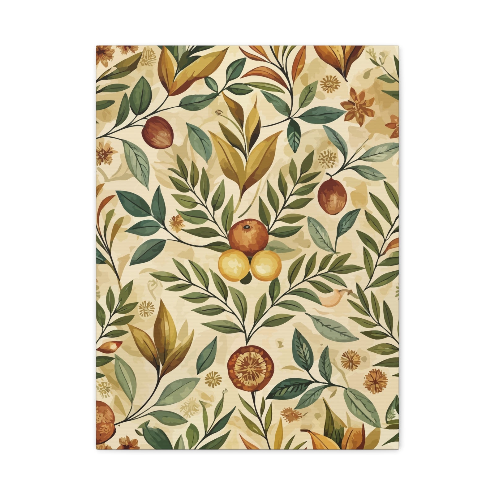 Folk Floral Pattern, Greek Inspired 01 - 18 in x 24 in Matte Canvas, Stretched, 1.25 in