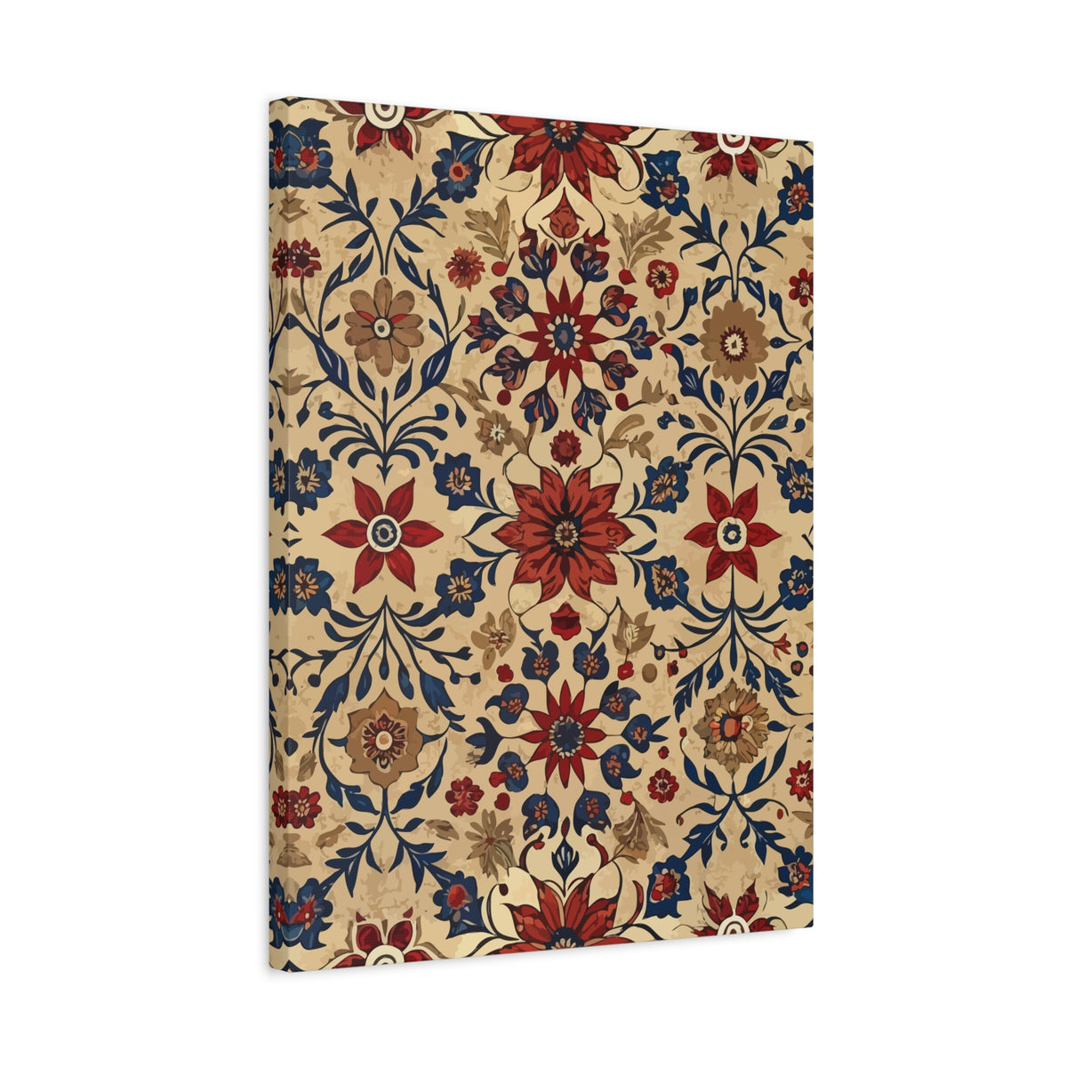 Folk Floral Pattern, Moroccan Inspired 10 - 18 in x 24 in Matte Canvas, Stretched, 1.25 in