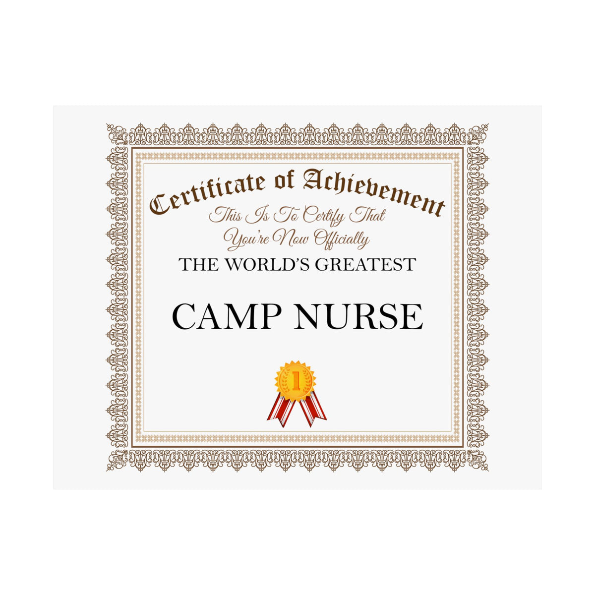 World's Greatest Camp Nurse - 14 in x 11 in Matte Poster
