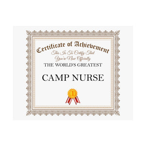 World's Greatest Camp Nurse - 14 in x 11 in Matte Poster