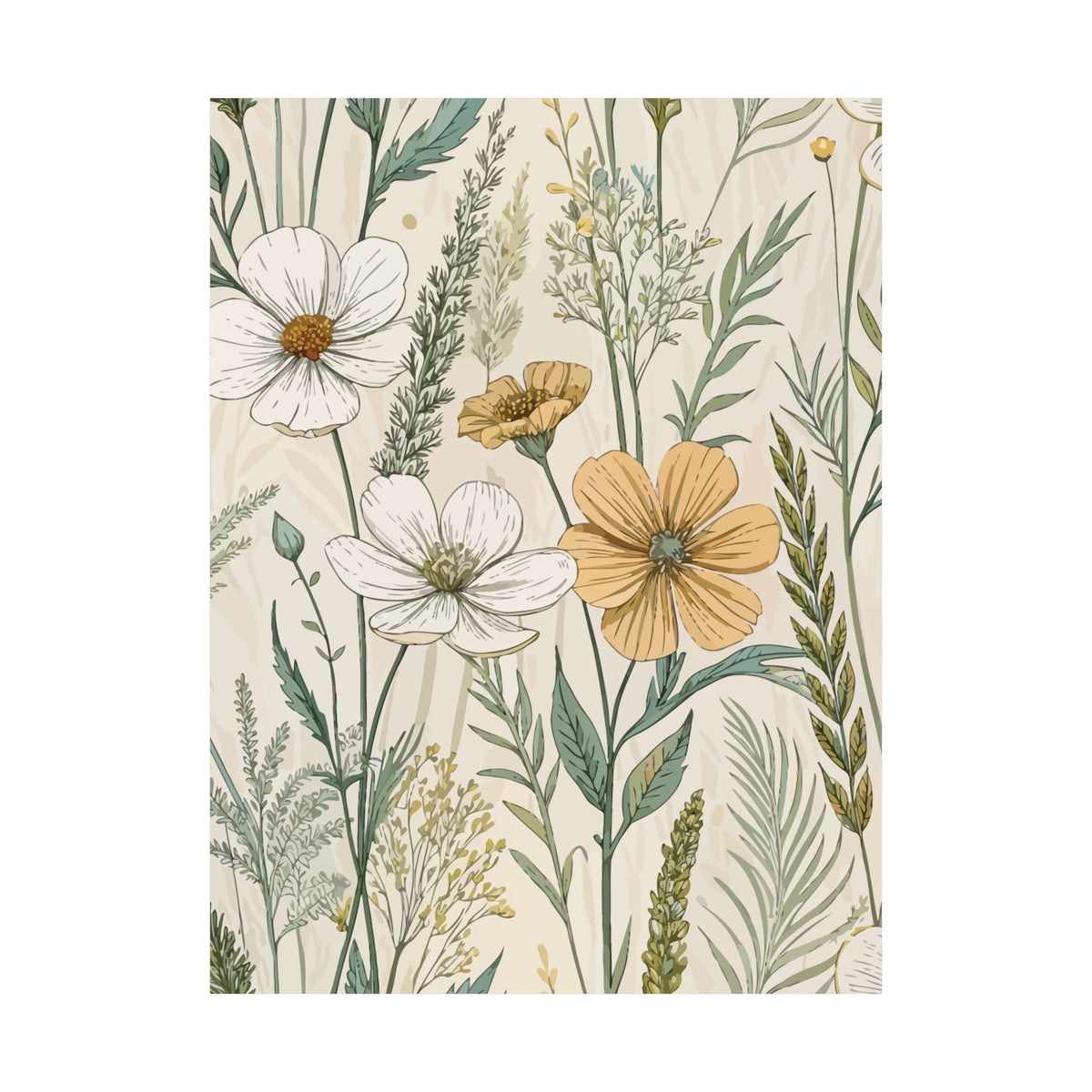 Wildflowers Pattern 041 - 18 in x 24 in Matte Poster