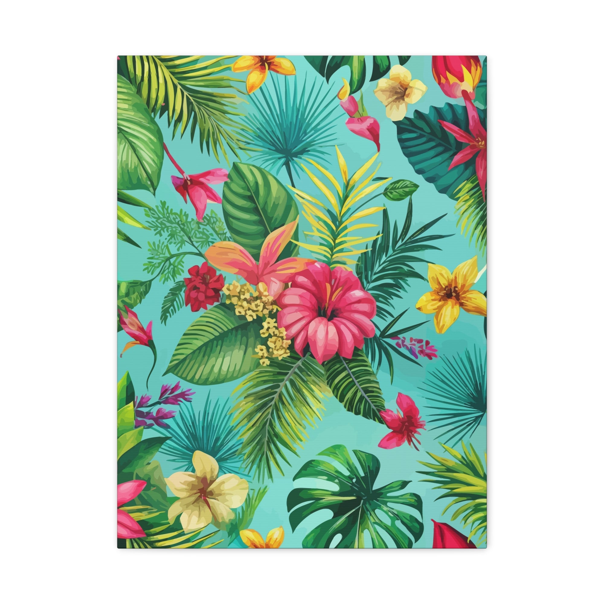 Folk Floral Pattern, Brazilian Inspired 04 - 18 in x 24 in Matte Canvas, Stretched, 1.25 in