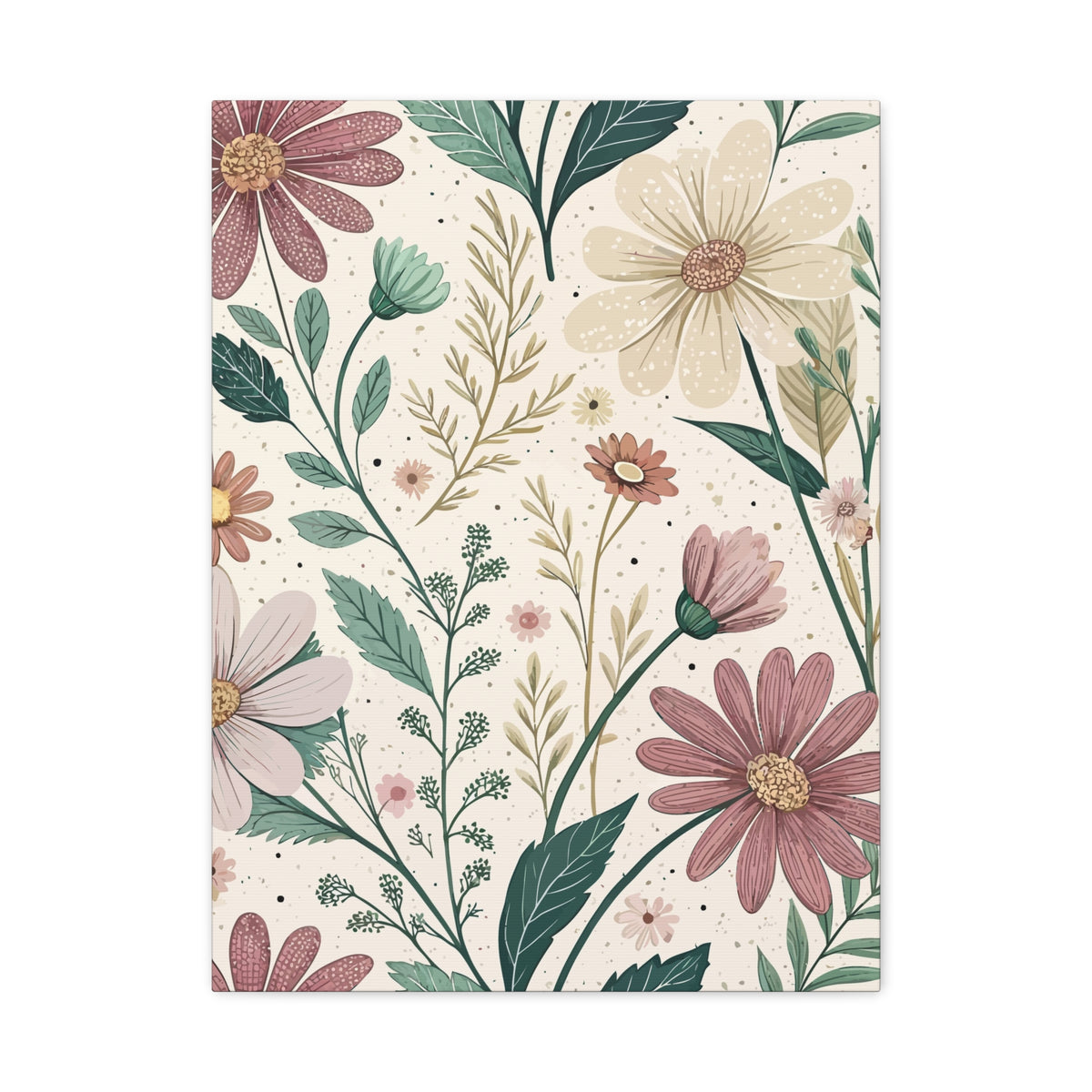 Wildflowers Pattern 109 - 18 in x 24 in Matte Canvas, Stretched, 1.25 in
