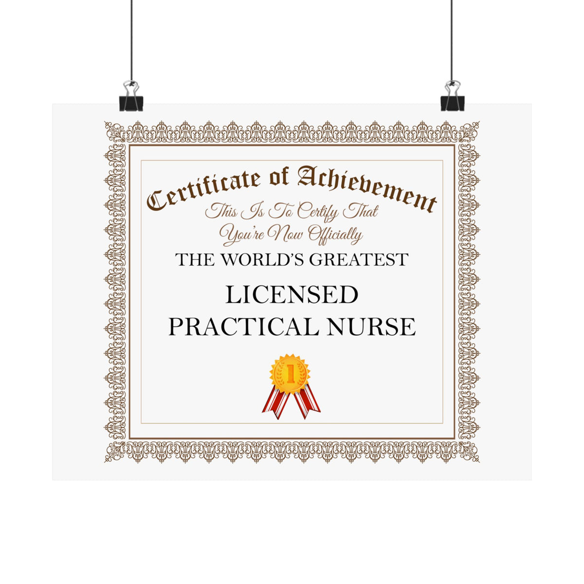World's Greatest Licensed Practical Nurse - 14 in x 11 in Matte Poster