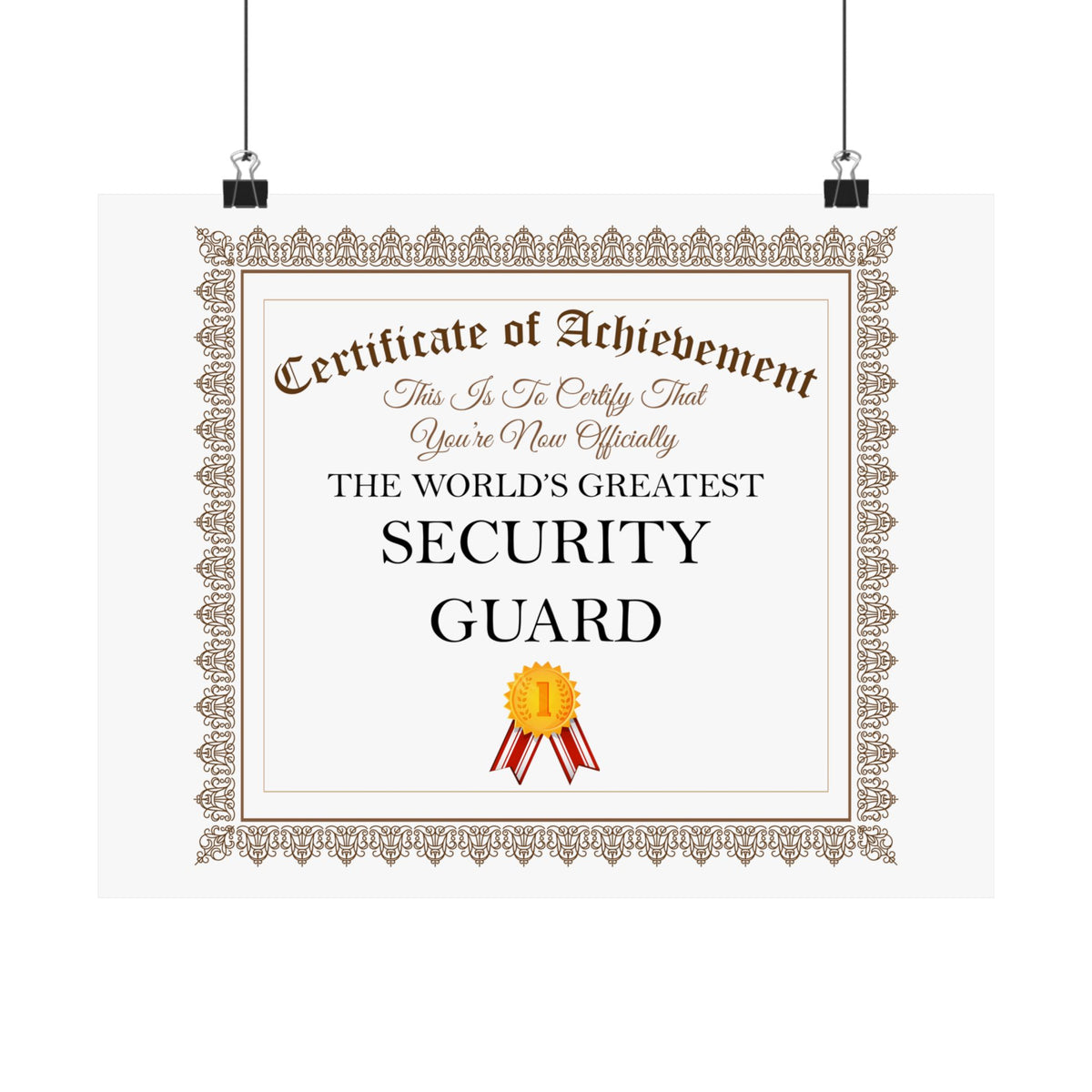 World's Greatest Security Guard - 14 in x 11 in Matte Poster