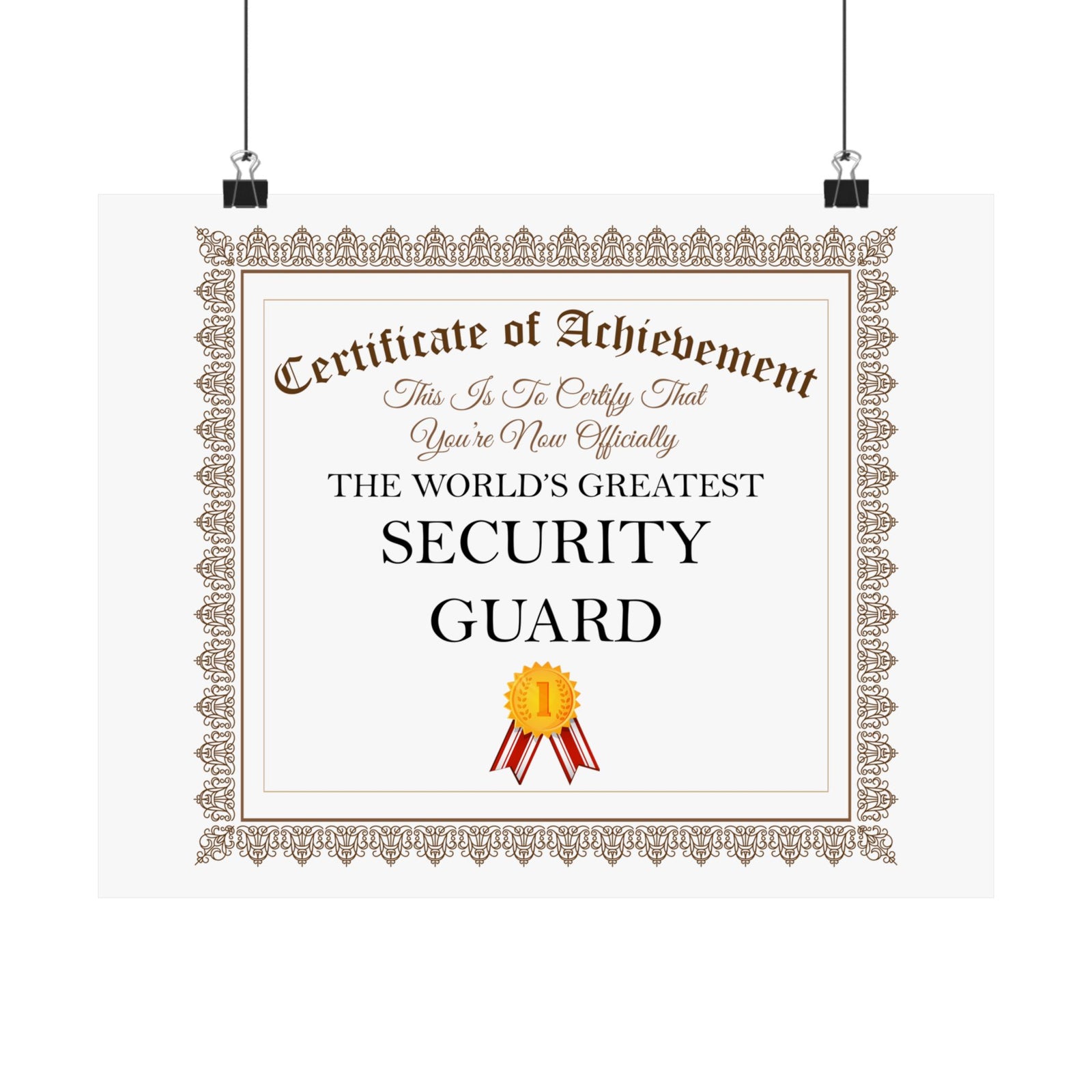 World's Greatest Security Guard - 14 in x 11 in Matte Poster