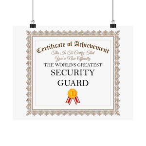 World's Greatest Security Guard - 14 in x 11 in Matte Poster