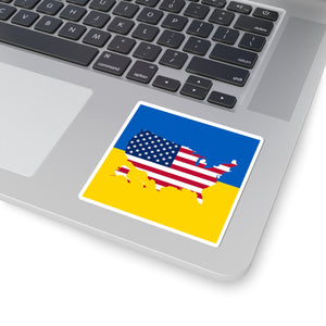 Ukrainian-American - 3" x 3" Kiss-Cut Sticker