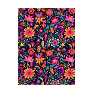 Mexican Floral Fiesta Pattern 059 - 18 in x 24 in Matte Poster