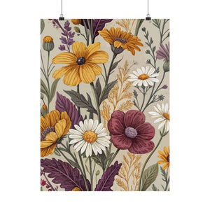 Wildflowers Pattern 027 - 18 in x 24 in Matte Poster