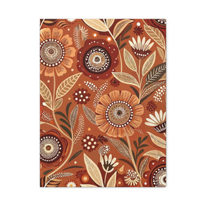 Folk Floral Pattern, Aboriginal Inspired 02 - 18 in x 24 in Matte Canvas, Stretched, 1.25 in